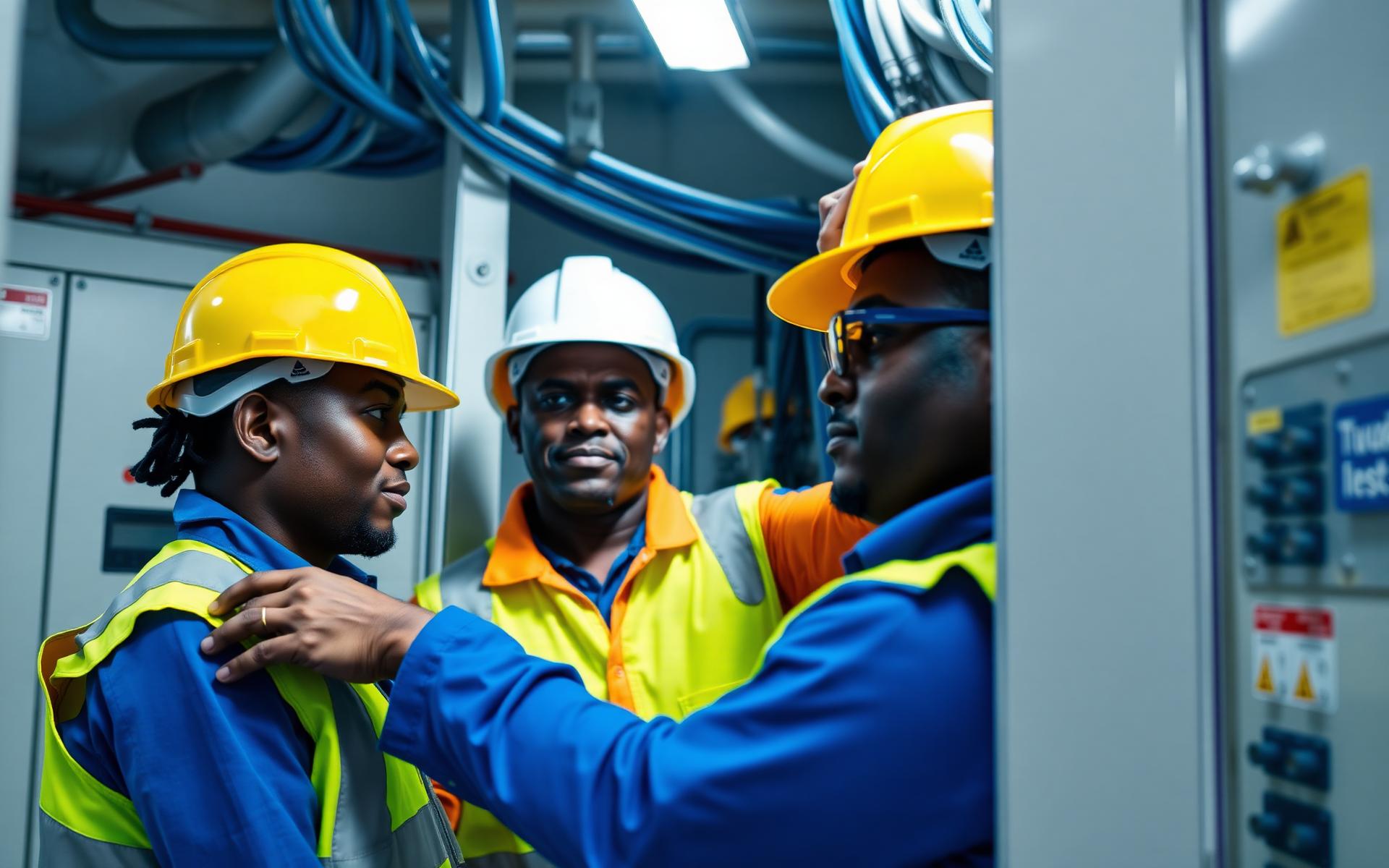 LEPS commercial and industrial electrical contractors on a project site in Fiji